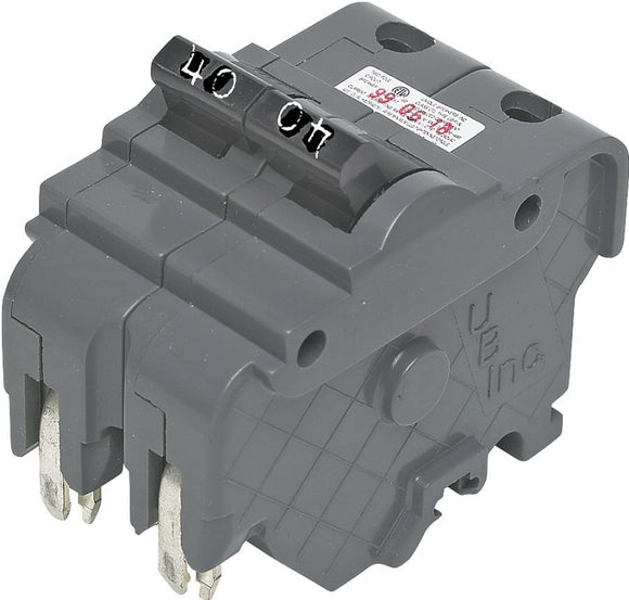 Federal Pacific UBIF240N Circuit Breaker, Type NA, 40 A, 2-Pole, 120/240 V, Plug, Gray