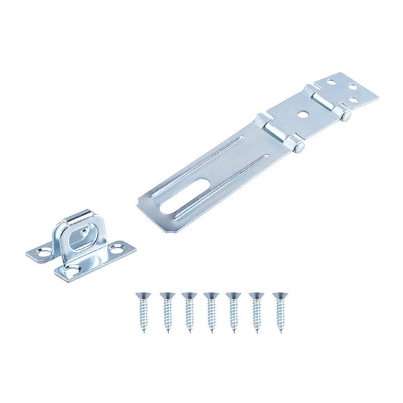 ProSource LR138-BC3L-PS Safety Hasp, 4-1/2 in L, Steel, Zinc, 7/16 in Dia Shackle, Fixed Staple