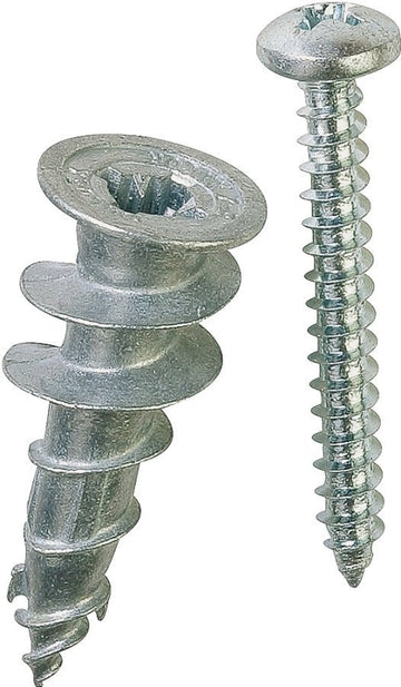 E-Z Ancor 29503 Hollow Wall Anchor, 1-1/4 in L, Zinc, Zinc, 50 lb, 4/PK