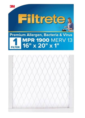 Filtrete UA00-4 Air Filter, 20 in L, 16 in W, 13 MERV, 1900 MPR, Polypropylene Frame