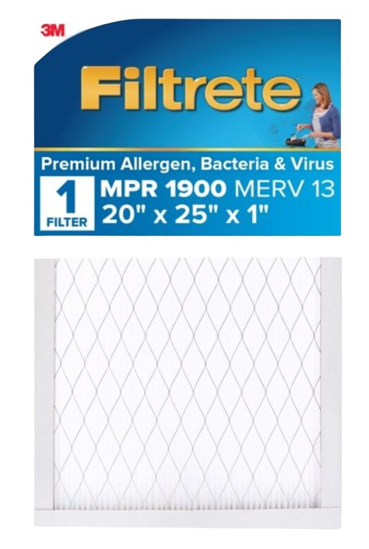 Filtrete UA03-4 Air Filter, 25 in L, 20 in W, 13 MERV, 1900 MPR, Polypropylene Frame