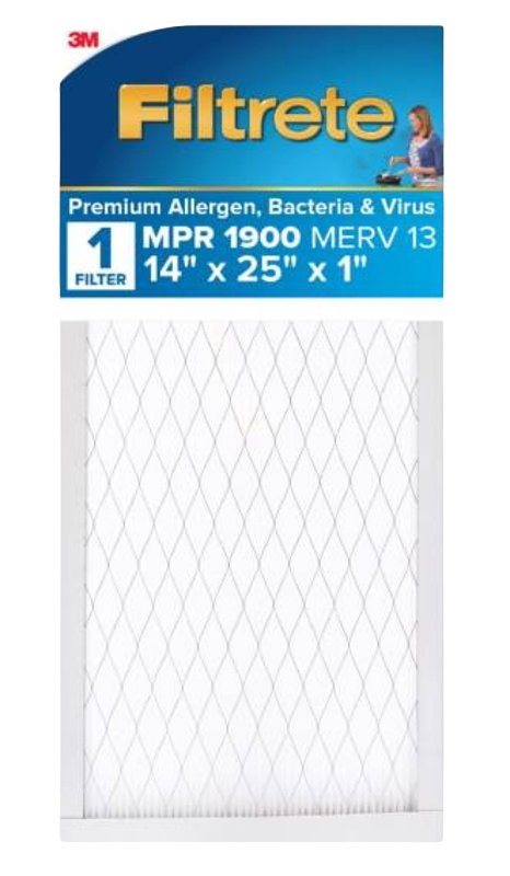 Filtrete UA04-4 Air Filter, 25 in L, 14 in W, 13 MERV, 1900 MPR, Polypropylene Frame