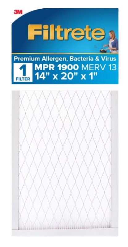 Filtrete UA05-4 Air Filter, 20 in L, 14 in W, 13 MERV, 1900 MPR, Polypropylene Frame