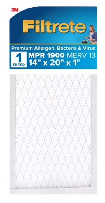 Filtrete UA05-4 Air Filter, 20 in L, 14 in W, 13 MERV, 1900 MPR, Polypropylene Frame