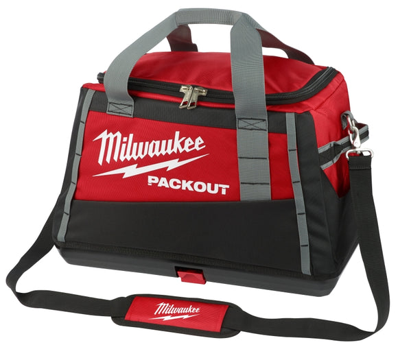 Milwaukee PACKOUT 48-22-8322 Tool Bag, 12.2 in W, 20 in D, 13.8 in H, 8-Pocket, Polyester, Black/Red