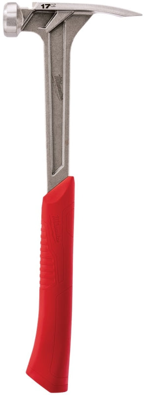 Milwaukee 48-22-9017 Framing Hammer, 17 oz Head, Anti-Ring Claw, Smooth Face, Straight Claw Head, Steel Head, 16 in OAL