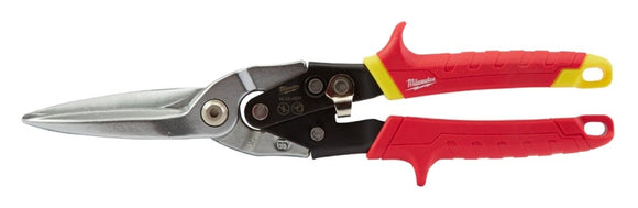Milwaukee 48-22-4567 Aviation Snip, 11-5/8 in OAL, 3 in L Cut, Straight Cut, Forged Steel Blade, Comfort Grip Handle