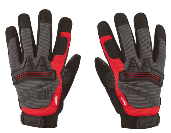 Milwaukee 48-73-8532 Work Gloves, Unisex, L, 7.53 to 7.73 in L, Hook and Loop Cuff, Leather, Black/Red