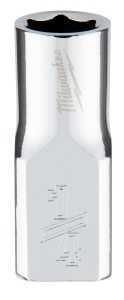 SOCKET 6-PT CHROME 1/4INX1/4IN