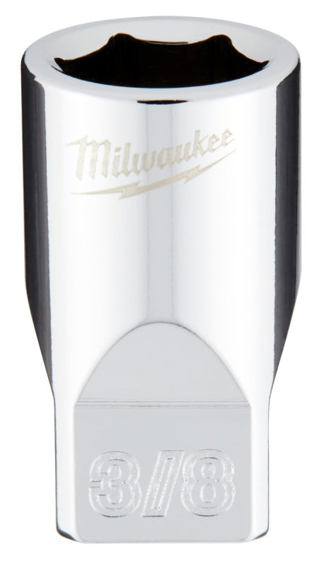 Milwaukee 45-34-9007 Socket, 3/8 in Socket, Standard Socket, 4.921 in OAL, 1/4 in Drive, 6-Point, Chrome Vanadium Steel