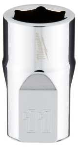 SOCKET 6-POINT CHRM 3/8INX11MM