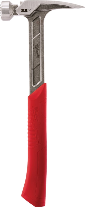 Milwaukee 48-22-9022 Framing Hammer, 22 oz Head, Anti-Ring Claw, Milled Face, Straight Claw Head, Steel Head, 15 in OAL