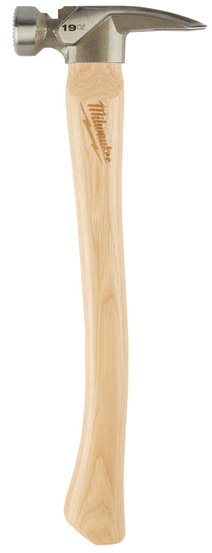 Milwaukee 48-22-9419 Framing Hammer, 19 oz Head, Axe Style Curved Claw, Anti-Ring Claw, Milled Face Head, Steel Head