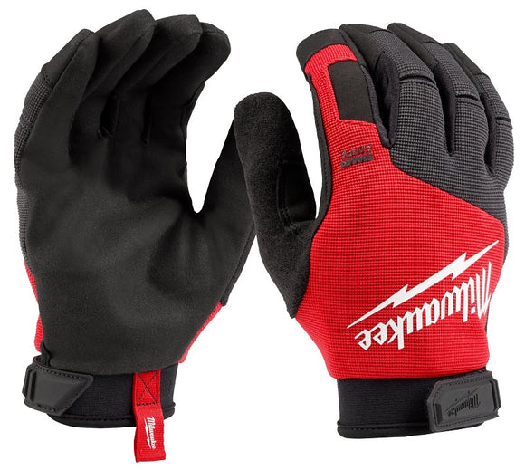 Milwaukee 48-73-8522 Work Gloves, Unisex, L, 7-5/8 to 8 in L, Reinforced Thumb, Knuckle Cuff, Black/Red