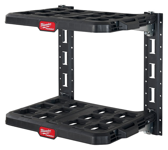 Milwaukee PACKOUT 48-22-8480 Racking Kit, 5 lb, 21-1/2 in OAW, 17.6 in OAD, 20 in OAH, 2-Shelf, Metal/Polypropylene
