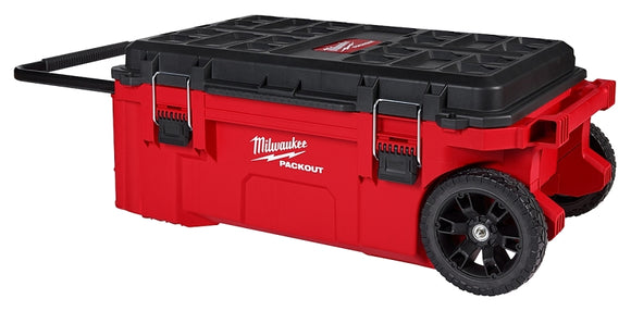 Milwaukee PACKOUT 48-22-8428 Rolling Tool Chest, 250 lb, 38 in OAW, 15.8 in OAH, 24 in OAD, Plastic, Red, 3-Drawer