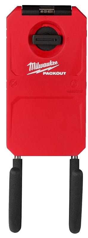 Milwaukee PACKOUT 48-22-8331 Curved Hook, 25 lb Load, 6 in L, 3-1/2 in W, 11 in H, Metal/Polymer, Black/Red