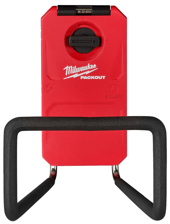Milwaukee PACKOUT 48-22-8332 Wide Hook, 25 lb Load, 9 in L, 3-1/2 in W, 8 in H, Metal/Polymer, Black/Red