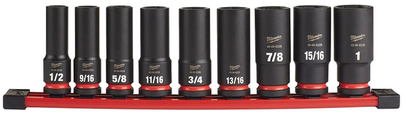 Milwaukee SHOCKWAVE Impact Duty 49-66-7022 Socket Set, Steel, Black Oxide, Specifications: 1/2 in Drive