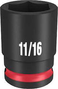 SOCKET 6 POINT STD 3/8X11/16IN