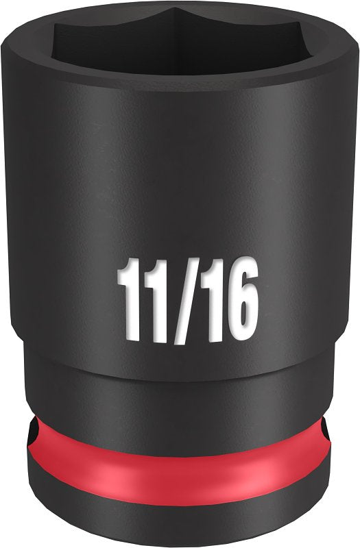 Milwaukee SHOCKWAVE Impact Duty Series 49-66-6109 Shallow Impact Socket, 11/16 in Socket, 3/8 in Drive, Square Drive