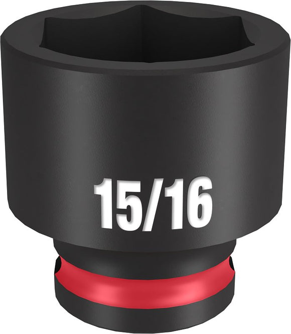 Milwaukee SHOCKWAVE Impact Duty Series 49-66-6113 Shallow Impact Socket, 15/16 in Socket, 3/8 in Drive, Square Drive
