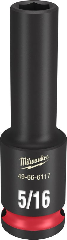 Milwaukee SHOCKWAVE Impact Duty Series 49-66-6117 Deep Impact Socket, 5/16 in Socket, 3/8 in Drive, Square Drive