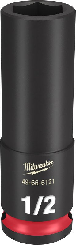 Milwaukee SHOCKWAVE Impact Duty Series 49-66-6121 Deep Impact Socket, 1/2 in Socket, 3/8 in Drive, Square Drive