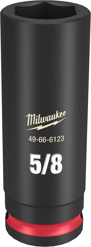 Milwaukee SHOCKWAVE Impact Duty Series 49-66-6123 Deep Impact Socket, 5/8 in Socket, 3/8 in Drive, Square Drive