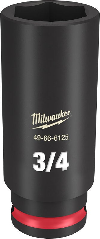 Milwaukee SHOCKWAVE Impact Duty Series 49-66-6125 Deep Impact Socket, 3/4 in Socket, 3/8 in Drive, Square Drive