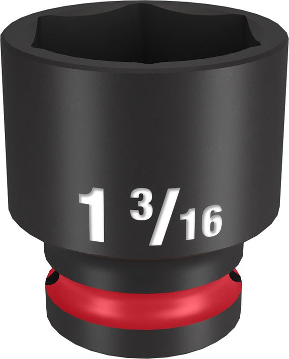 Milwaukee SHOCKWAVE Impact Duty Series 49-66-6213 Shallow Impact Socket, 1-3/16 in Socket, 1/2 in Drive, Square Drive