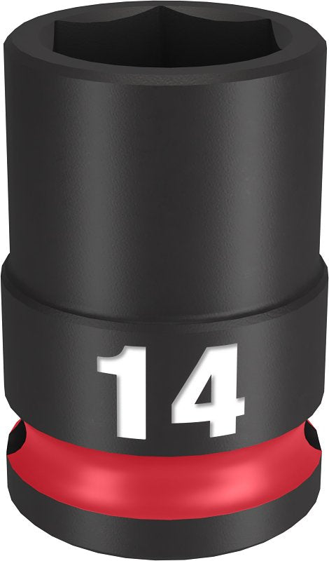 Milwaukee SHOCKWAVE Impact Duty Series 49-66-6138 Shallow Impact Socket, 14 mm Socket, 3/8 in Drive, Square Drive