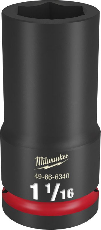 Milwaukee SHOCKWAVE Impact Duty Series 49-66-6340 Deep Impact Socket, 1-1/16 in Socket, 3/4 in Drive, Square Drive