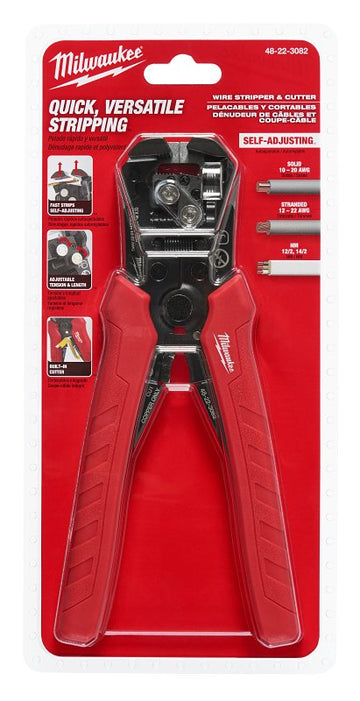 Milwaukee 48-22-3082 Wire Stripper and Cutter, 10 to 20 AWG Solid, 12 to 22 AWG Stranded Stripping, 3.83 in OAL