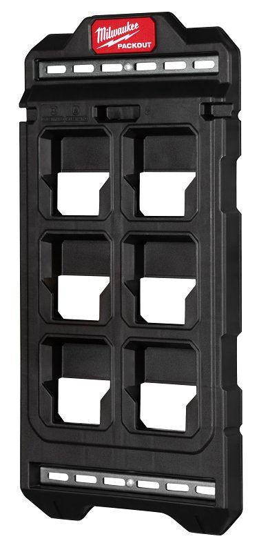 Milwaukee PACKOUT 48-22-8496 Compact Wall Plate, 50 lb Load, 1 in L, 10-1/4 in W, 20 in H, Polymer, Black