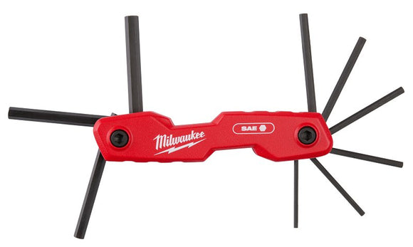 Milwaukee 48-22-2181 Folding Hex Key Set, Includes: 5/64, 3/32, 7/64, 1/8, 9/64, 5/32, 3/16, 7/32, 1/4 in SAE keys