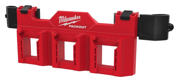 Milwaukee PACKOUT 48-22-8603 Tool Box Battery Rack Attachment, 3-Compartment, ABS/Polycarbonate, Black/Red