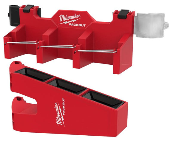 Milwaukee PACKOUT 48-22-8607 Tool Box Long Tool Holder Attachment, 25 lb, 3-Compartment, Polypropylene, Black/Red
