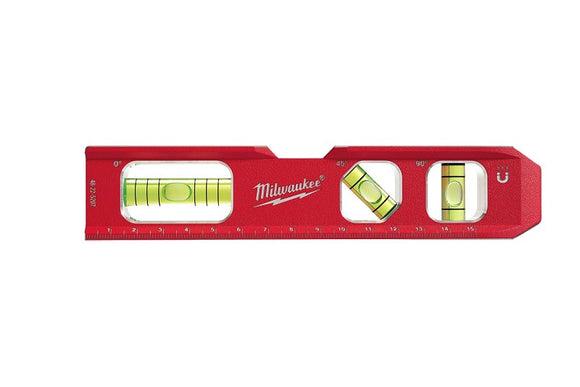 Milwaukee 48-22-5207 Compact Billet Torpedo Level, 10-1/2 in L, 3-Vials, Magnetic, Aluminum