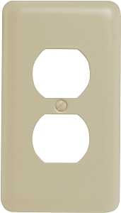WALL PLATE 1G RECPT STL ALMOND