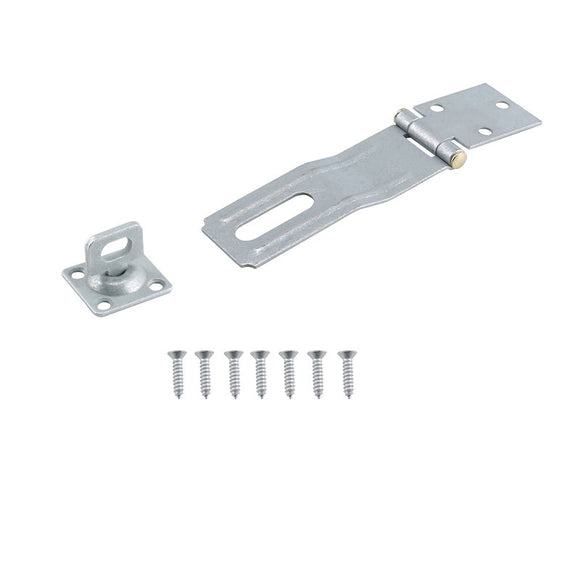 ProSource 33065MGS-BC3L-PS Safety Hasp, 4-1/2 in L, Galvanized Steel, Zinc, 3/8 in Dia Shackle