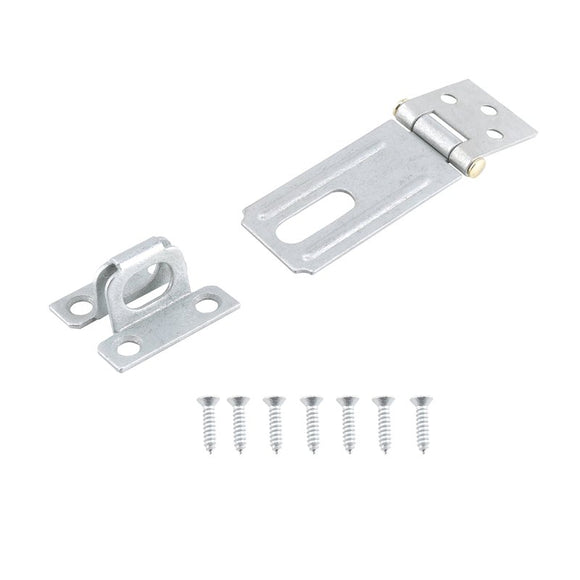 ProSource LR-131-BC3L-PS Safety Hasp, 3-1/2 in L, Steel, Galvanized, 7/16 in Dia Shackle, Fixed Staple