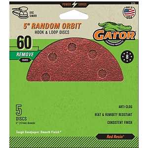 5" 8HOLE HOOK/LOOP 60GRIT 5PK 