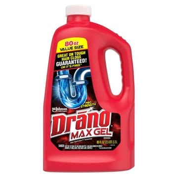 Drano Max Gel 40109 Clog Remover, Gel, Natural, Bleach, 80 oz Bottle