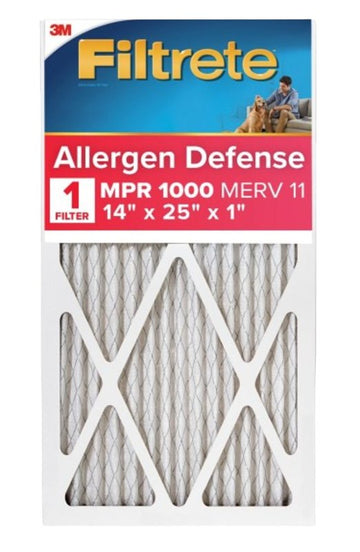 Filtrete 9804-4 Air Filter, 25 in L, 14 in W, 11 MERV, 1000 MPR, Polypropylene Frame