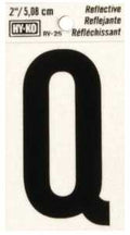 LETTER HOUSE Q 2IN REFL BLK   
