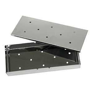 WOOD CHIP SMOKER BOX SS W/LID 