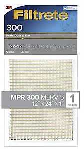FILTER AIR DUST&LINT 12X24X1IN