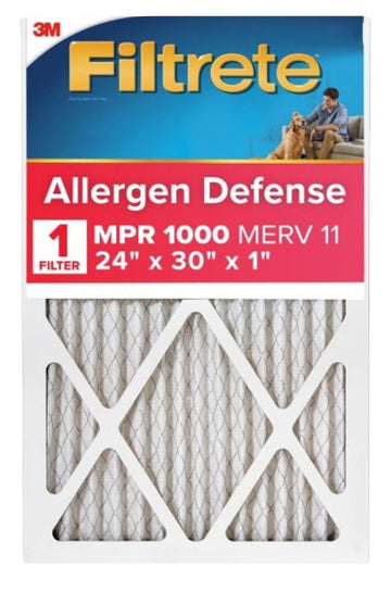 Filtrete AL13-4 Air Filter, 24 in L, 30 in W, 11 MERV, 1000 MPR, Polypropylene Frame