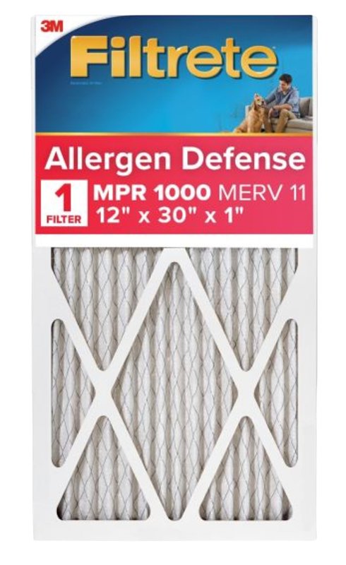 Filtrete AL42-4 Air Filter, 12 in L, 30 in W, 11 MERV, 1000 MPR, Polypropylene Frame